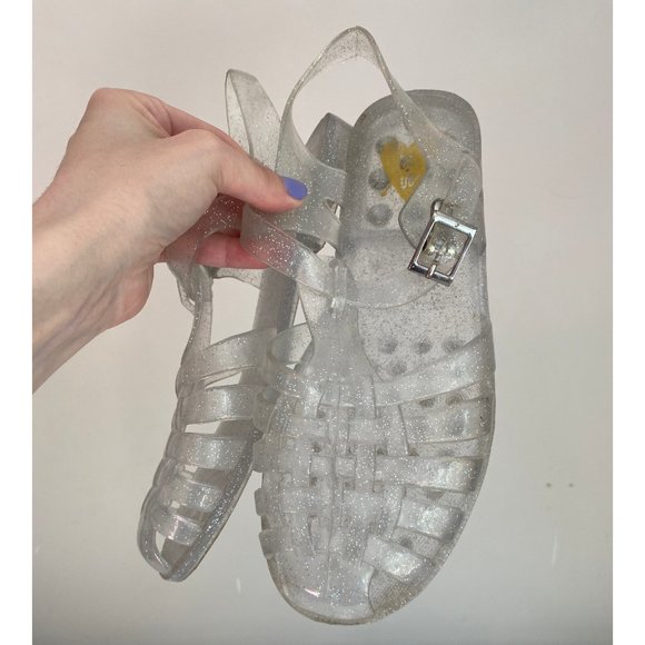 Retro Urban Outfitters Sparkle Jelly Sandals Size 6/36 - Picture 8 of 11